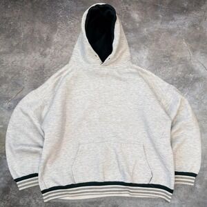 Vintage Hill Made In USA Grey Boxy Fit Pullover Hoodie Men's Size XL 80s 90s VTG